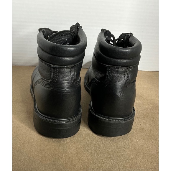 Men\'s Black‎ Leather Work Boots – Lace Up, Oil Resistant Sole, Size ~11/11.5 main image 12